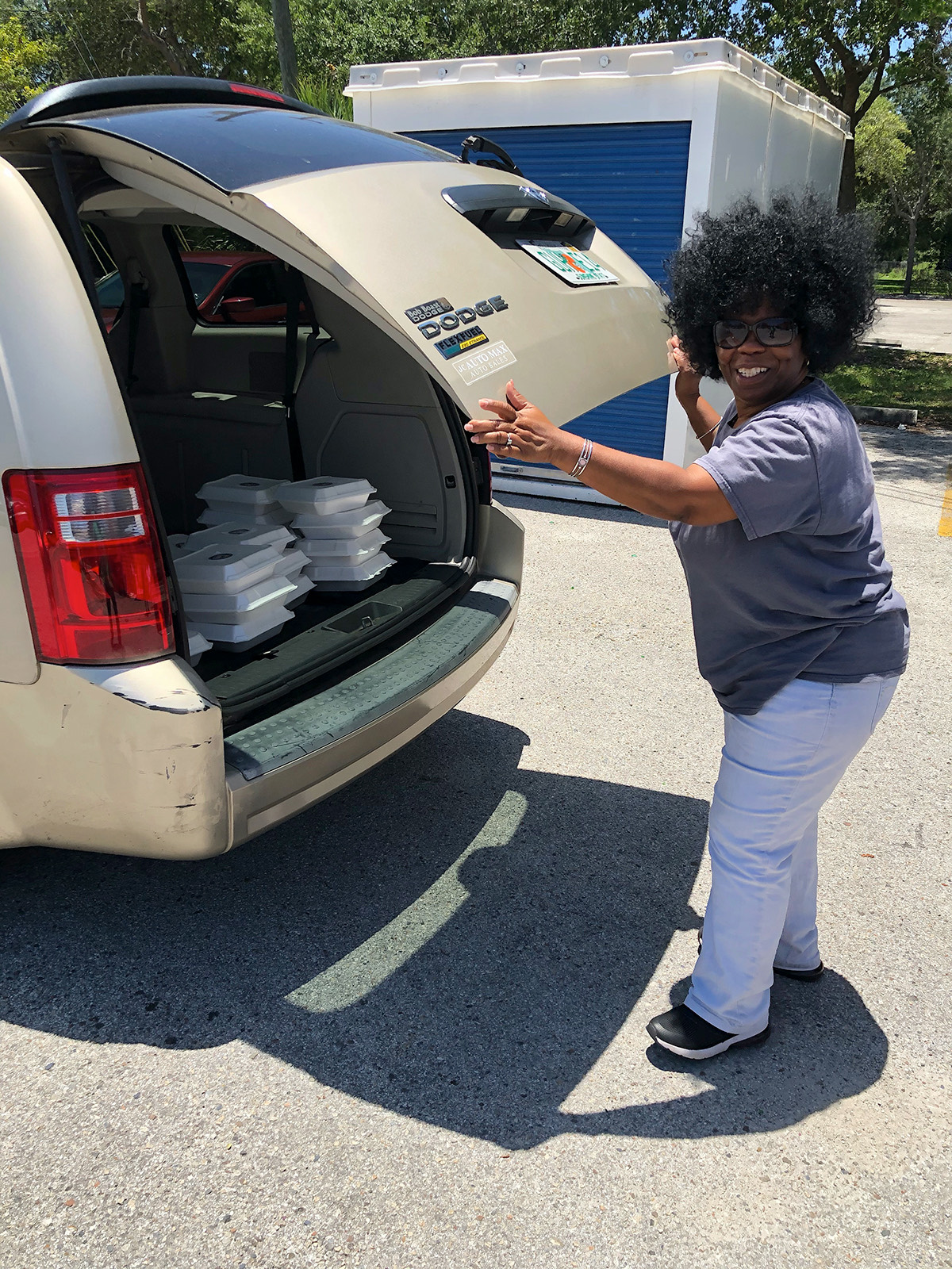 AVA Food Pantry distribution — community members and volunteers